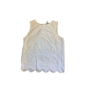 Lila Rose Tank Top Women Size M White Sleeveless Pullover Round Neck 100% Cotton